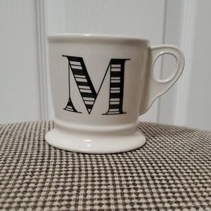 Anthropologie Monogrammed M White Mug